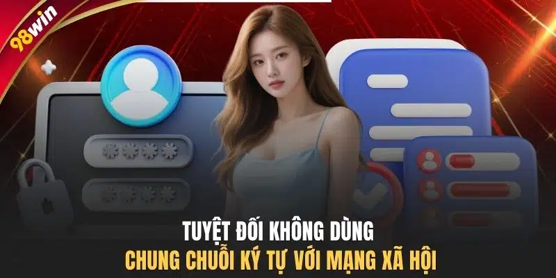 Tuyệt đối không dùng chung chuỗi ký tự với mạng xã hội